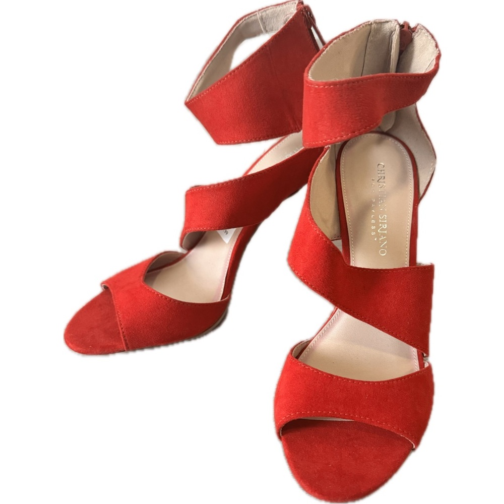 Christian Siriano Red Strappy Heels